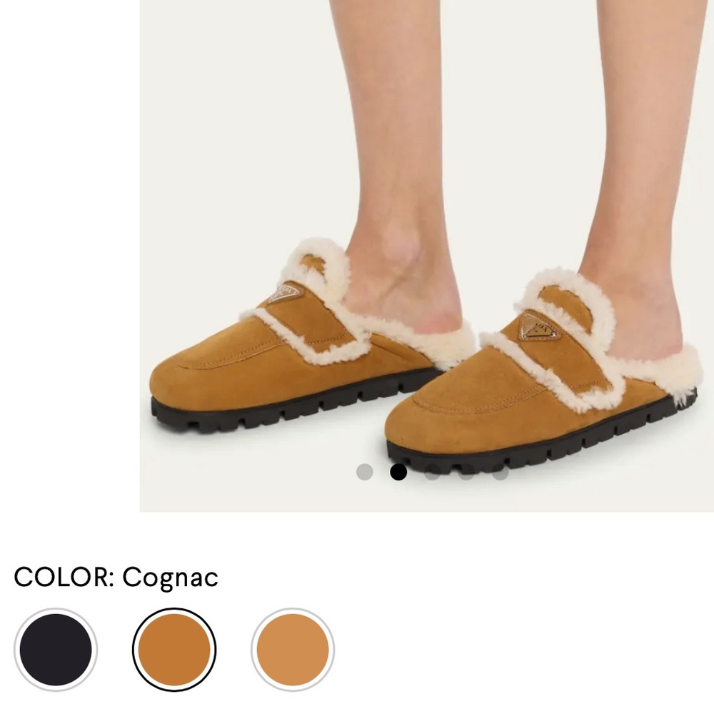 *SOLD*  Prada Shearling Fur-Lined Mules